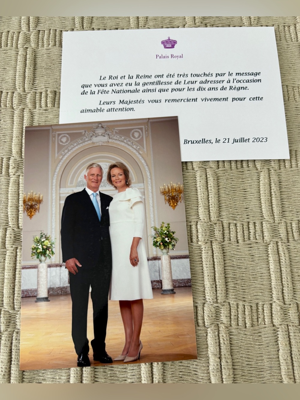 BELGIUM King Philippe & Queen Mathilde 2023 10th Anniversary of Reign Card